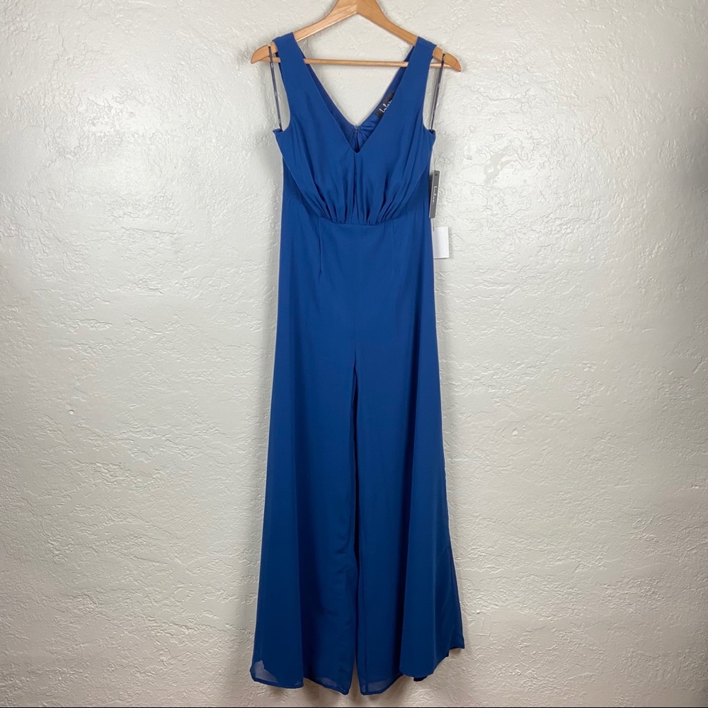 Lulu's Hold My Hand Navy Blue Sleeveless Jumpsuit Size M